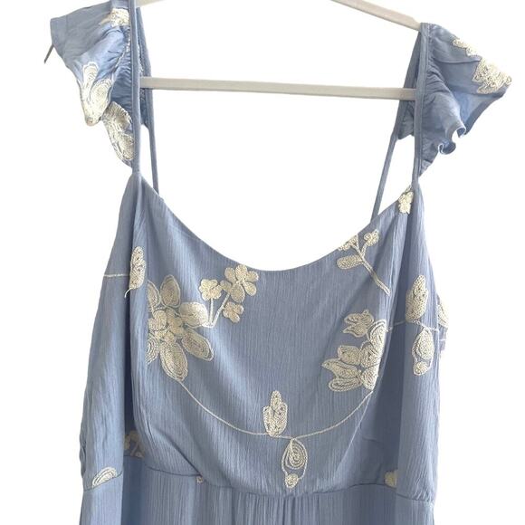 Lily Rose Floral Tier Midi Dress XXL Embroidered Flutter Sleeve Cottagecore NEW - Picture 3 of 13